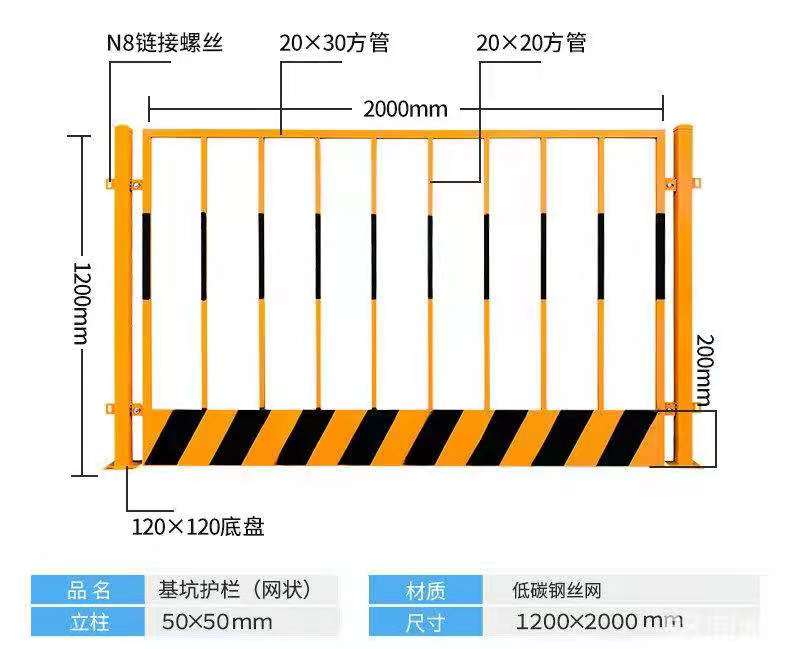 深圳基坑护栏参数详情图片 活动式基坑护栏价格