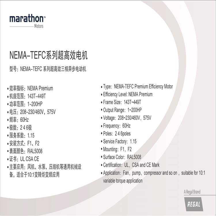 NEMA-TEFC系列超高效電機