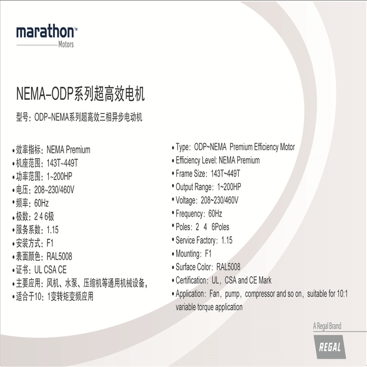 NEMA-ODP系列超高效電機
