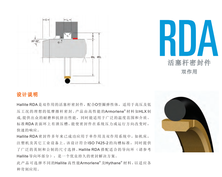 HALLITE密封件RDA组合油封