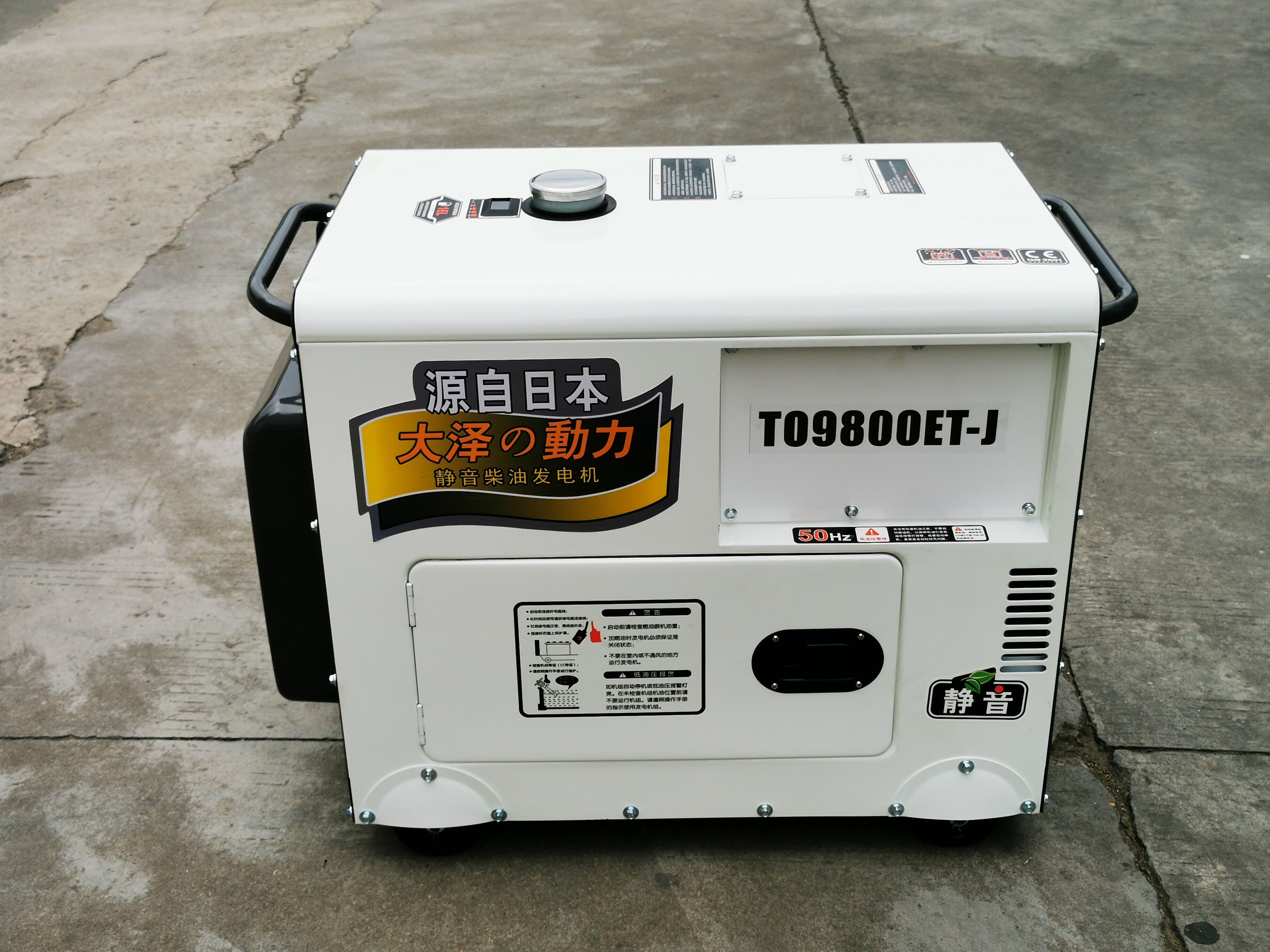 大泽动力白色箱体式8kw柴油发电机TO9800ET-J​