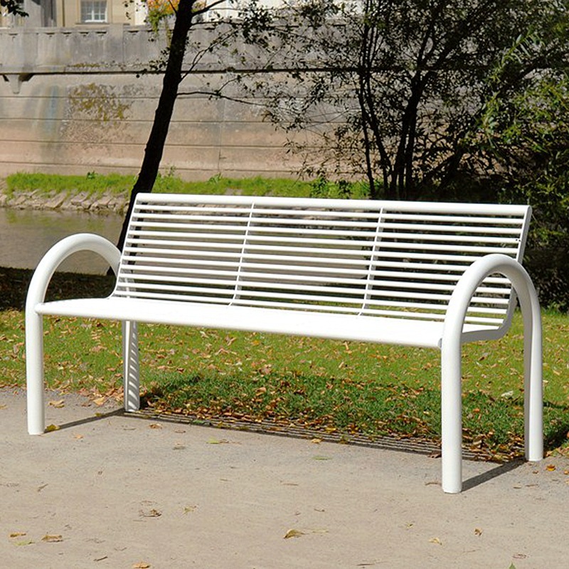 铁艺公园休闲椅简约户外靠背长凳室外成品广场坐凳园林景观座椅