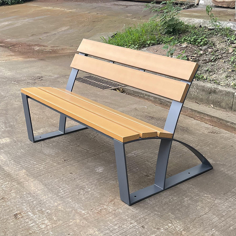 不锈钢公园椅户外塑木长椅室外休闲座椅广场景观坐凳小区休息椅子
