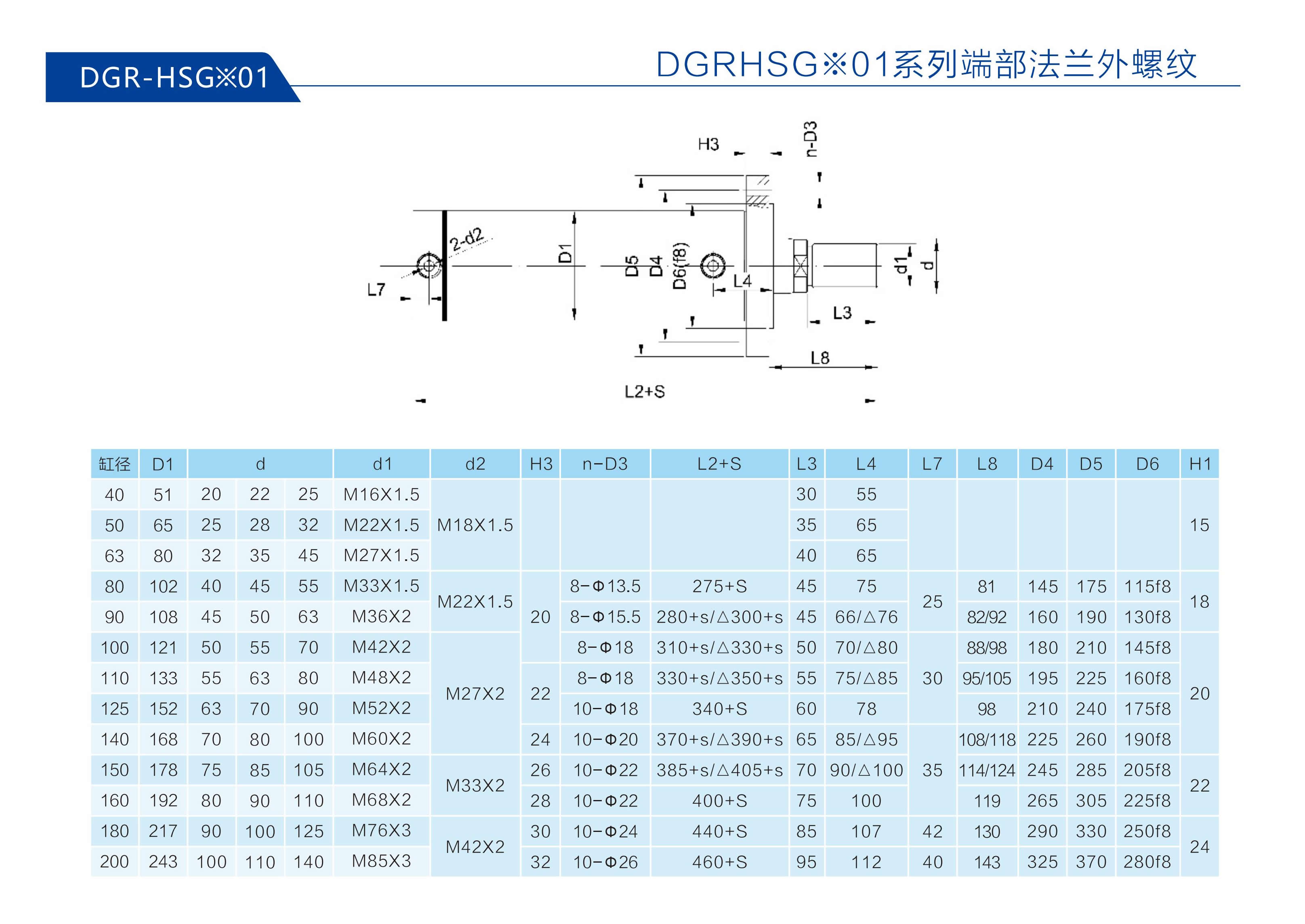 DGR-HSG-01系列-端部法兰外螺纹