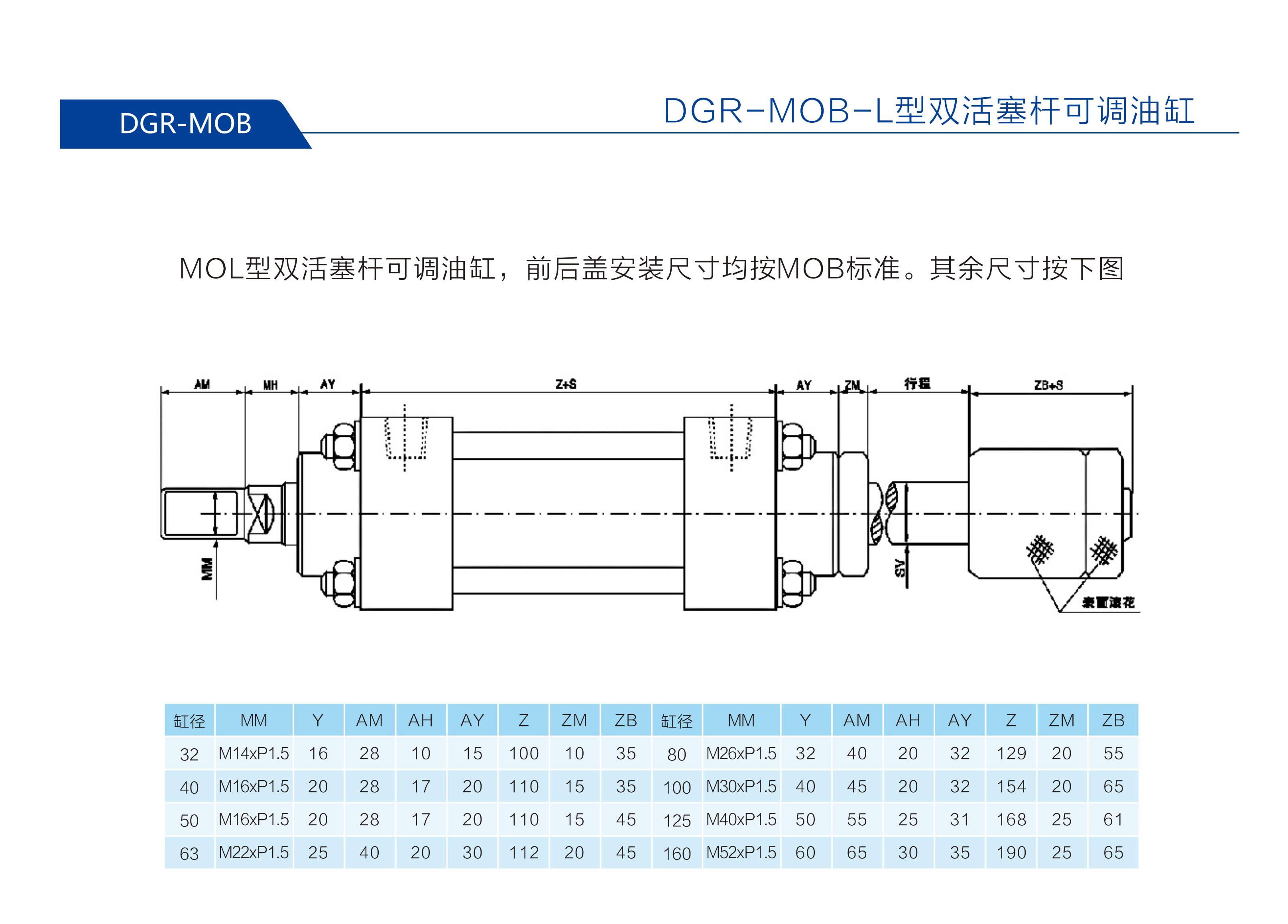 DGRMOB-L型双活塞杆可调油缸