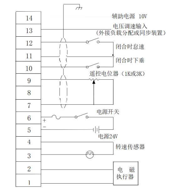 柴油发电机转速控制器接线图