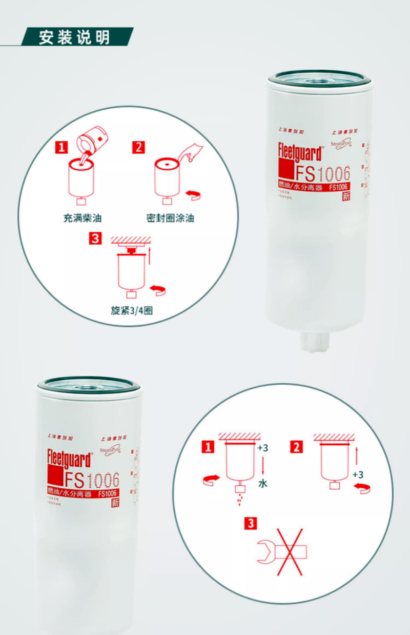 FS1006弗列加油水分离器安装和更换方法