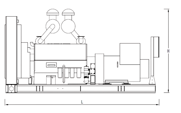KTA38-G2A康明斯發電機組側面圖