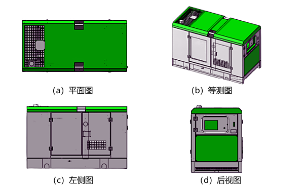 室外静音箱式柴油发电机组模型图