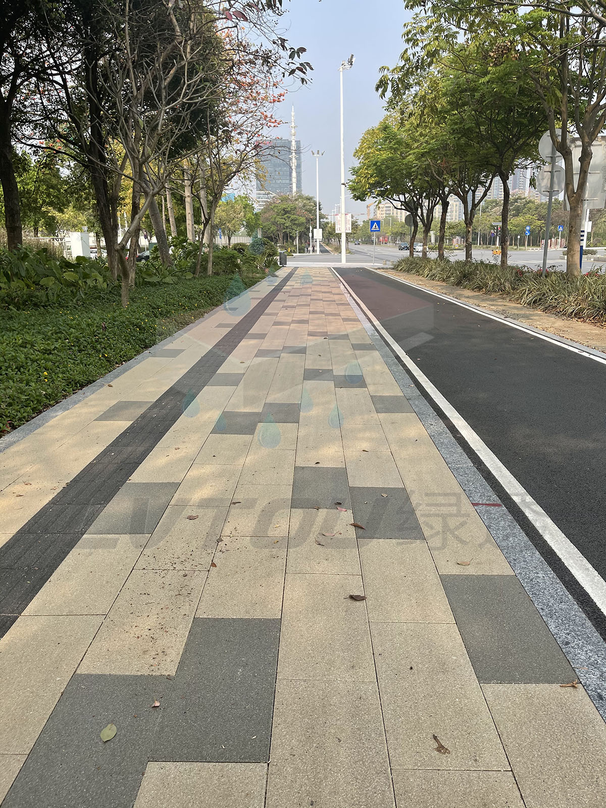 深圳光明华裕路 300×600浅灰 白色  300×300深灰盲道 3_副本