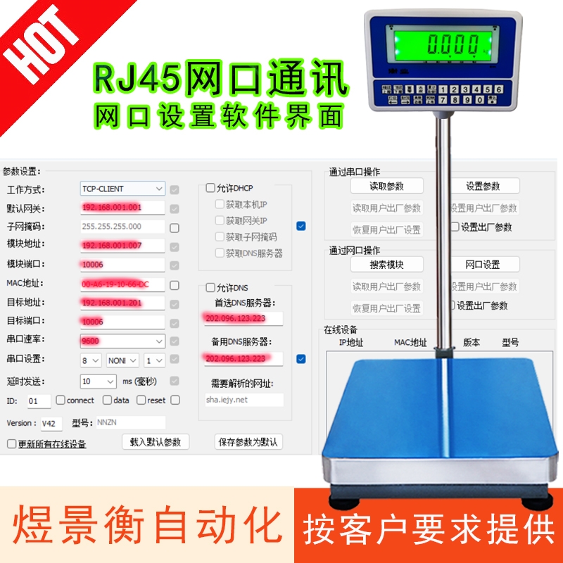 RJ45网口通讯电子秤