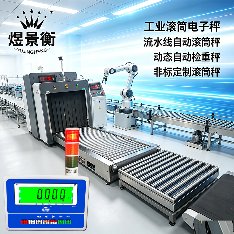 加装单面斜坡滚筒电子秤300kg台面600*800*200mm