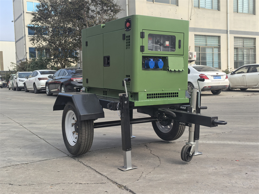 15KW柴油发电机两轮拖车移动照明灯塔