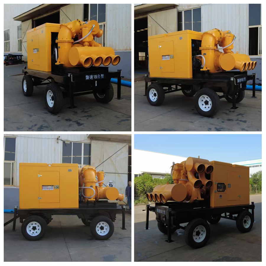 一键启动2000立方柴油抽水泵车四进四出