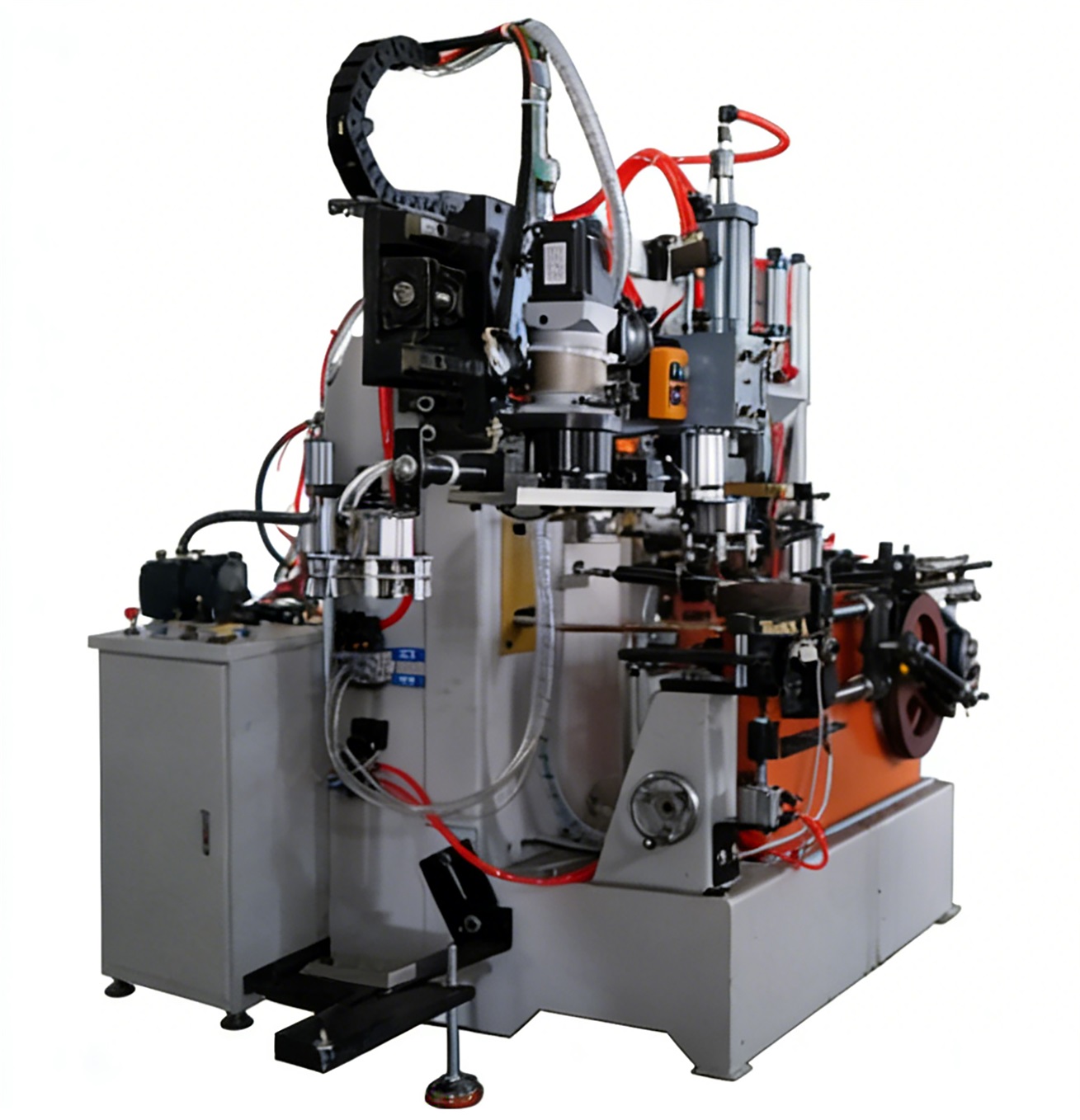Automatic welding machine for mesh cover flange