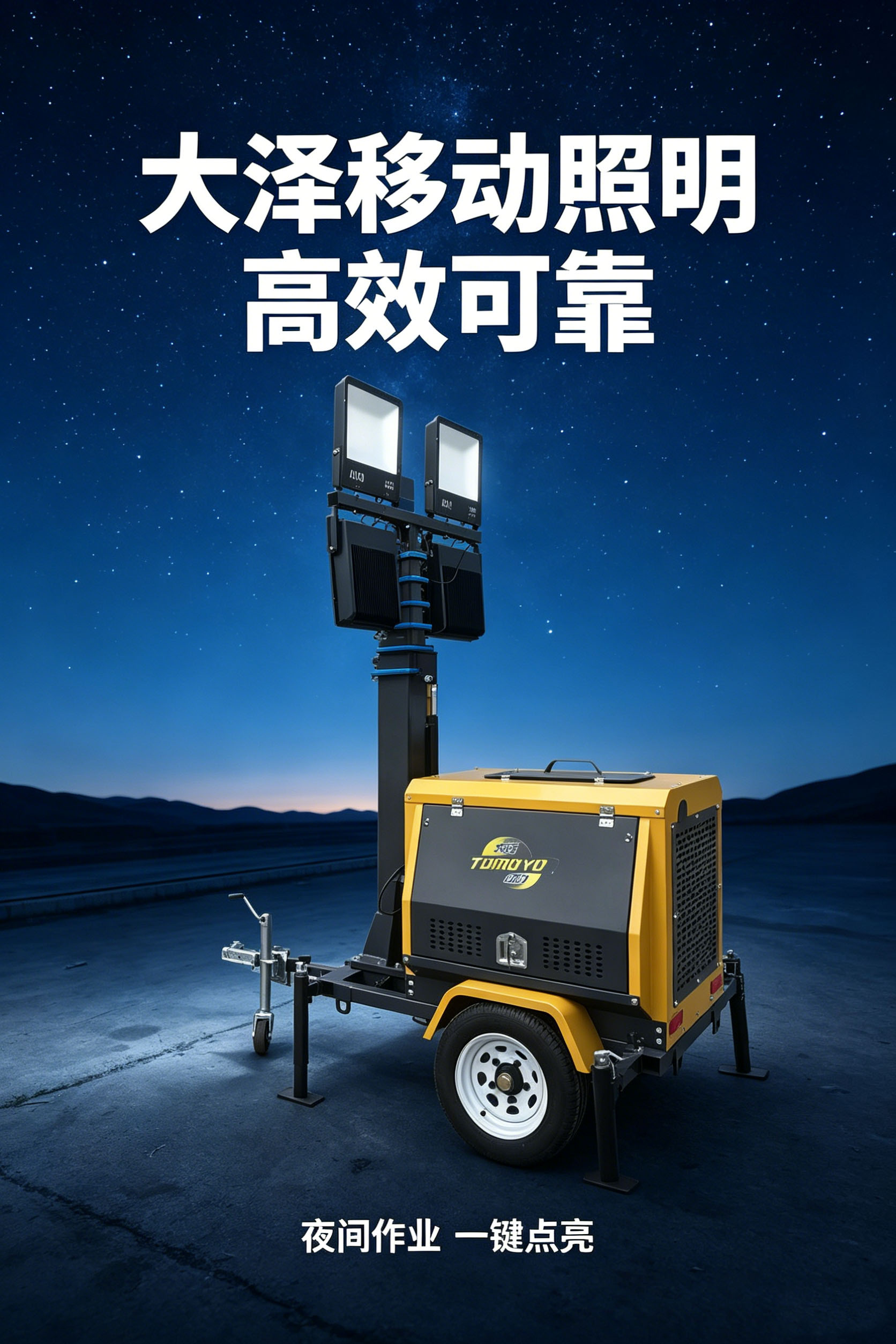 柴油驱动移动照明灯