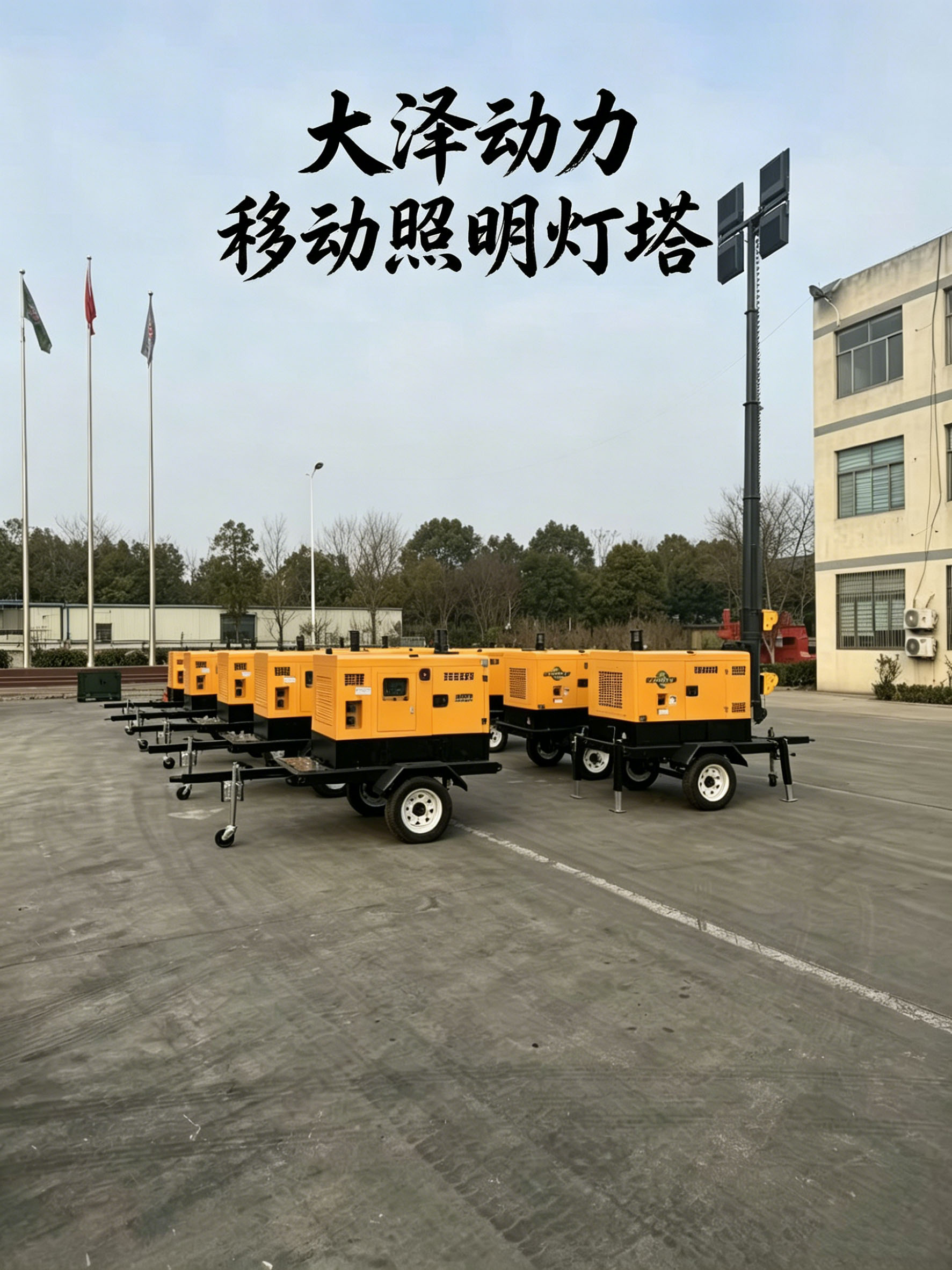 大泽动力四缸移动照明灯塔
